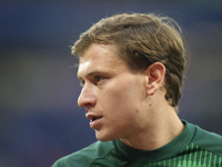 Nicolo Barella central midfield of Italy and Inter Milan during the warm-up before the UEFA EURO 2024 group stage match between Spain and It...