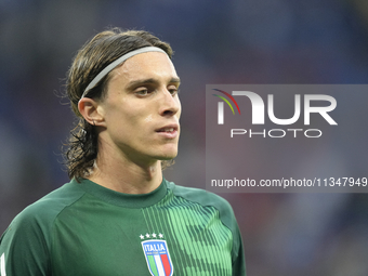 	centre-back of Italy and Bologna FC 1909 during the warm-up before the UEFA EURO 2024 group stage match between Spain and Italy at Arena Au...