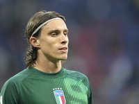 	centre-back of Italy and Bologna FC 1909 during the warm-up before the UEFA EURO 2024 group stage match between Spain and Italy at Arena Au...