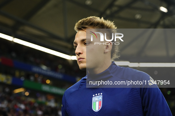 Mateo Retegui centre-forward of Italy and Genoa CFC during the UEFA EURO 2024 group stage match between Spain and Italy at Arena AufSchalke...