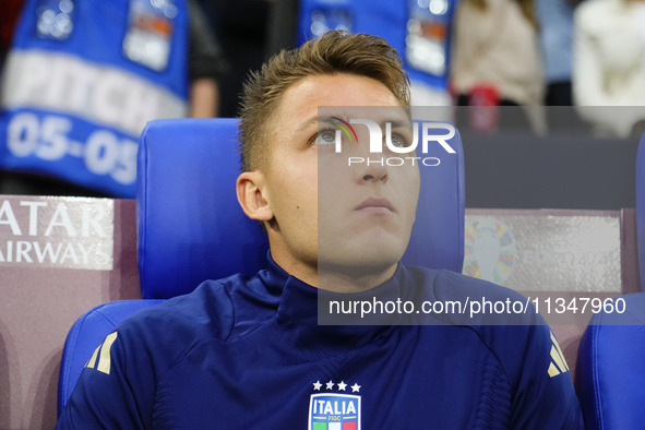 Mateo Retegui centre-forward of Italy and Genoa CFC during the UEFA EURO 2024 group stage match between Spain and Italy at Arena AufSchalke...