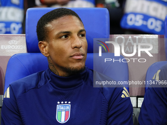 Michael Folorunsho central midfield of Italy and Hellas Verona sitting on the bench during the UEFA EURO 2024 group stage match between Spai...