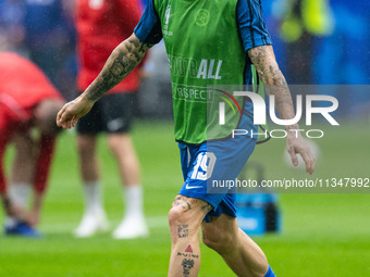 Juraj Kucka of Slovakia is warming up  during the UEFA EURO 2024 group stage match between Slovakia and Ukraine at Düsseldorf Arena on June...