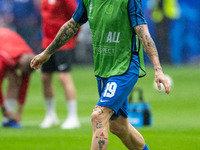 Juraj Kucka of Slovakia is warming up  during the UEFA EURO 2024 group stage match between Slovakia and Ukraine at Düsseldorf Arena on June...