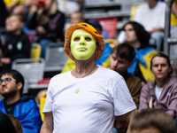 Mykhailo Mudryk of Ukraine is warming up  during the UEFA EURO 2024 group stage match between Slovakia and Ukraine at Düsseldorf Arena on Ju...