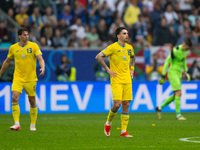 Mykola Shaparenko is looking dejected after Slovakia's first goal  during the UEFA EURO 2024 group stage match between Slovakia and Ukraine...