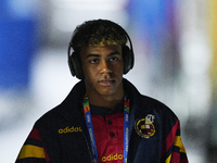 Lamine Yamal right winger of Spain and FC Barcelona prior the UEFA EURO 2024 group stage match between Spain and Italy at Arena AufSchalke o...