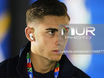 Fermin Lopez central midfield of Spain and FC Barcelona prior the UEFA EURO 2024 group stage match between Spain and Italy at Arena AufSchal...