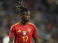 Nico Williams left winger of Spain and Athletic Club Bilbao during the UEFA EURO 2024 group stage match between Spain and Italy at Arena Auf...