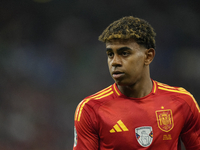 Lamine Yamal right winger of Spain and FC Barcelona during the UEFA EURO 2024 group stage match between Spain and Italy at Arena AufSchalke...