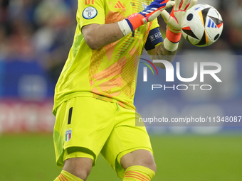 Gianluigi Donnarumma goalkeeper of Italy and Paris Saint-Germain during the UEFA EURO 2024 group stage match between Spain and Italy at Aren...