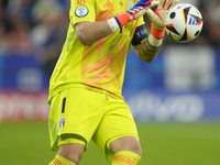 Gianluigi Donnarumma goalkeeper of Italy and Paris Saint-Germain during the UEFA EURO 2024 group stage match between Spain and Italy at Aren...