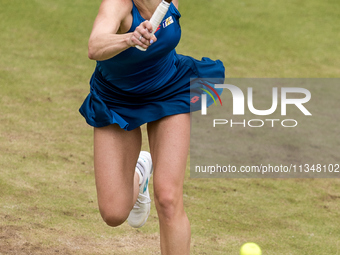 Katerina Siniakova is participating in the ecotrans Ladies Open, a WTA 500 tournament, in Berlin, Germany, on June 21, 2024. (