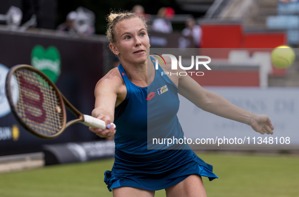 Katerina Siniakova is participating in the ecotrans Ladies Open, a WTA 500 tournament, in Berlin, Germany, on June 21, 2024. 