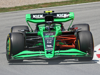 Guanyu Zhou is driving a Kick Sauber C44 for Stake F1 Team Kick Sauber during practice 1 of the Formula 1 Aramco Spanish Grand Prix, held at...