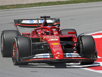 Charles Leclerc is driving a Ferrari SF24 for Scuderia Ferrari HP during practice 1 of the Formula 1 Aramco Spanish Grand Prix, held at the...