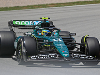 Fernando Alonso, from Aston Martin Aramco Formula One Team, is driving an Aston Martin AMR24 during practice 1 of the Formula 1 Aramco Spani...