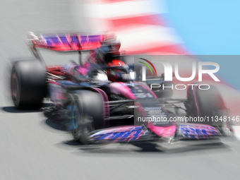 Esteban Ocon, from BWT Alpine F1 Team, is driving an Alpine A524 during practice 1 of the Formula 1 Aramco Spanish Grand Prix, held at the B...