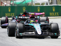 Lewis Hamilton, from Mercedes-AMG PETRONAS Formula One Team, is driving a Mercedes W15 during practice 1 of the Formula 1 Aramco Spanish Gra...