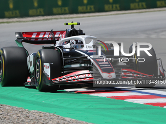 Oliver Bearman is driving a Haas VF-24 for the MoneyGram Haas F1 Team during practice 1 of the Formula 1 Aramco Spanish Grand Prix, held at...