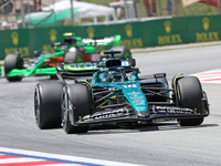 Lance Stroll, from Aston Martin Aramco Formula One Team, is driving an Aston Martin AMR24 during practice 1 of the Formula 1 Aramco Spanish...