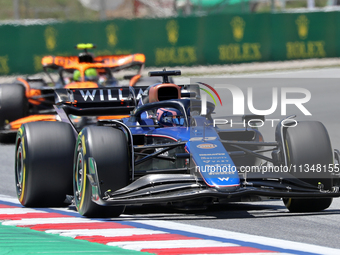 Alexander Albon is driving a Williams FW46 during practice 1 of the Formula 1 Aramco Spanish Grand Prix, held at the Barcelona Catalunya cir...