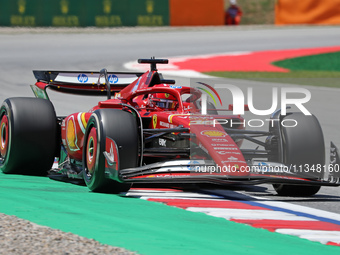 Charles Leclerc is driving a Ferrari SF24 for Scuderia Ferrari HP during practice 1 of the Formula 1 Aramco Spanish Grand Prix, held at the...