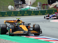 Lando Norris, from the McLaren Formula 1 Team, is driving a McLaren MCL38 during practice 1 of the Formula 1 Aramco Spanish Grand Prix, held...