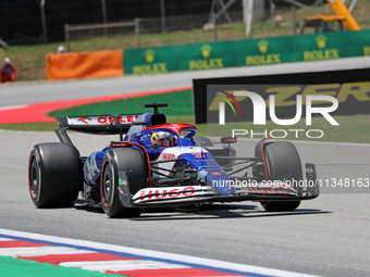 Daniel Ricciardo is driving a RB VCARB 01 for the Visa Cash App RB Formula One Team during practice 1 of the Formula 1 Aramco Spanish Grand...