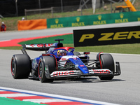 Daniel Ricciardo is driving a RB VCARB 01 for the Visa Cash App RB Formula One Team during practice 1 of the Formula 1 Aramco Spanish Grand...