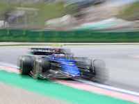 Logan Sargeant is driving a Williams FW46 from Williams Racing during practice 1 of the Formula 1 Aramco Spanish Grand Prix, held at the Bar...