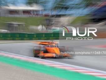 Lando Norris, from the McLaren Formula 1 Team, is driving a McLaren MCL38 during practice 1 of the Formula 1 Aramco Spanish Grand Prix, held...