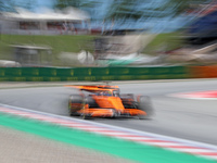 Lando Norris, from the McLaren Formula 1 Team, is driving a McLaren MCL38 during practice 1 of the Formula 1 Aramco Spanish Grand Prix, held...