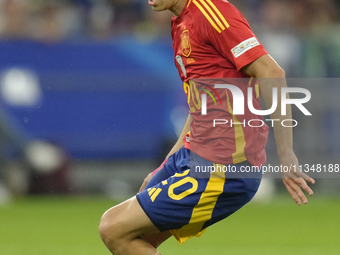 Pedri central midfield of Spain and FC Barcelona during the UEFA EURO 2024 group stage match between Spain and Italy at Arena AufSchalke on...