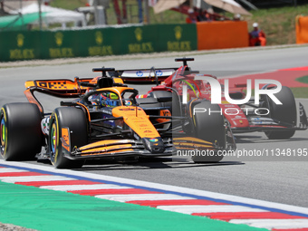 Oscar Piastri, from McLaren Formula 1 Team, is arriving at the Barcelona Catalunya circuit, in Barcelona, Spain, on June 21, 2024. (