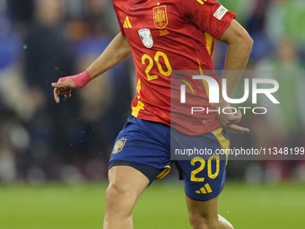 Pedri central midfield of Spain and FC Barcelona during the UEFA EURO 2024 group stage match between Spain and Italy at Arena AufSchalke on...