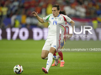 Federico Chiesa left winger of Italy and Juventus FC during the UEFA EURO 2024 group stage match between Spain and Italy at Arena AufSchalke...