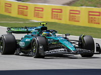 Fernando Alonso, from Aston Martin Aramco Formula One Team, is driving an Aston Martin AMR24 during practice 1 of the Formula 1 Aramco Spani...