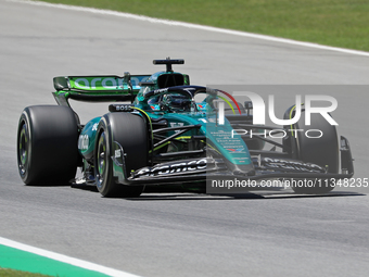 Lance Stroll, from Aston Martin Aramco Formula One Team, is driving an Aston Martin AMR24 during practice 1 of the Formula 1 Aramco Spanish...