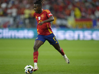 Nico Williams left winger of Spain and Athletic Club Bilbao during the UEFA EURO 2024 group stage match between Spain and Italy at Arena Auf...