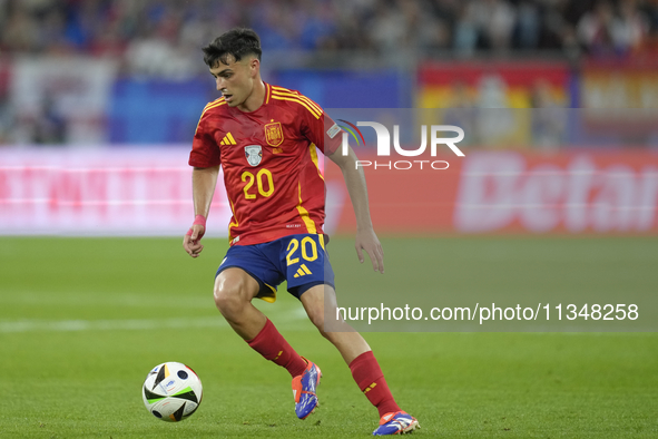 Pedri central midfield of Spain and FC Barcelona during the UEFA EURO 2024 group stage match between Spain and Italy at Arena AufSchalke on...