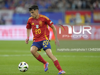 Pedri central midfield of Spain and FC Barcelona during the UEFA EURO 2024 group stage match between Spain and Italy at Arena AufSchalke on...