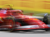 Carlos Sainz is driving a Ferrari SF24 during practice 1 of the Formula 1 Aramco Spanish Grand Prix, held at the Barcelona Catalunya circuit...