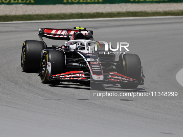 Oliver Bearman is participating in free practice of the Catalunya Grand Prix F1 at Circuit of Catalunya in Barcelona, Spain, on June 21, 202...