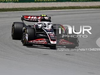 Oliver Bearman is participating in free practice of the Catalunya Grand Prix F1 at Circuit of Catalunya in Barcelona, Spain, on June 21, 202...