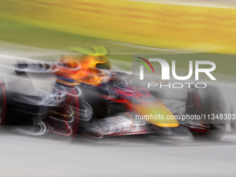 Sergio Perez, from Oracle Red Bull Racing team, is driving a Red Bull during practice 1 of the Formula 1 Aramco Spanish Grand Prix, held at...