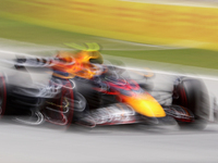 Sergio Perez, from Oracle Red Bull Racing team, is driving a Red Bull during practice 1 of the Formula 1 Aramco Spanish Grand Prix, held at...