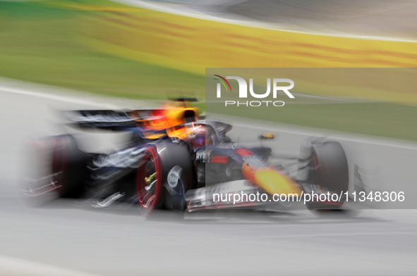 Max Verstappen, from Oracle Red Bull Racing team, is driving a Red Bull during practice 1 of the Formula 1 Aramco Spanish Grand Prix, held a...