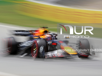 Max Verstappen, from Oracle Red Bull Racing team, is driving a Red Bull during practice 1 of the Formula 1 Aramco Spanish Grand Prix, held a...