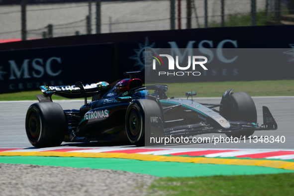 George Russell of Mercedes-AMG Petronas is driving his single-seater during free practice of the Spanish GP, the 10th round of the Formula 1...